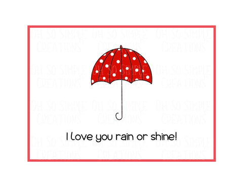 Love You Rain or Shine Mini Greeting Card