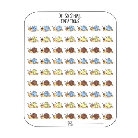 Mini Neutral Coloured Snail Sticker Sheet