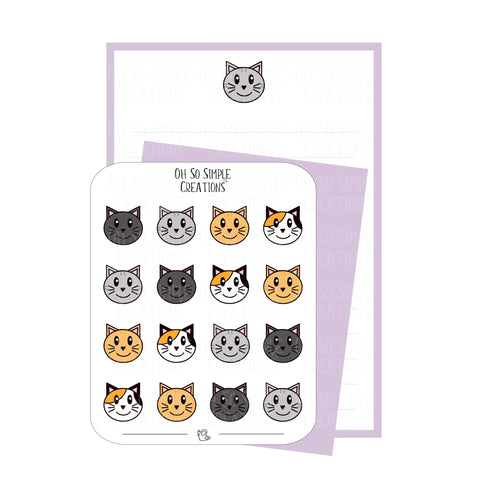 Grey Cat Stationery Set