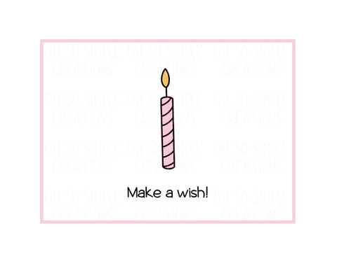 Wish Candle (Pink) Mini Greeting Card
