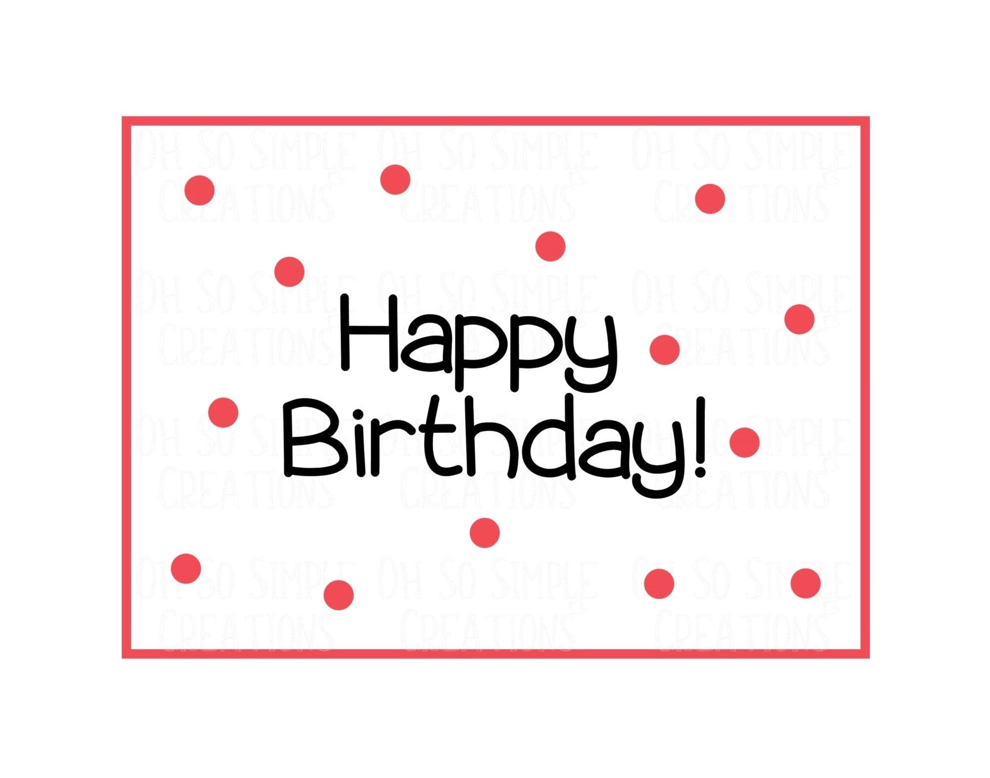 Happy Birthday (Red Polka Dots) Mini Greeting Card