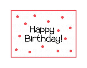 Happy Birthday (Red Polka Dots) Mini Greeting Card
