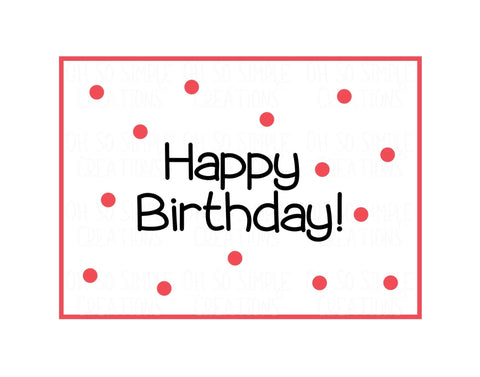 Happy Birthday (Red Polka Dots) Mini Greeting Card