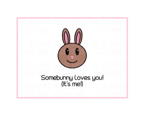 Somebunny Loves You (Brown Bunny) Mini Greeting Card