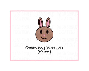 Somebunny Loves You (Brown Bunny) Mini Greeting Card