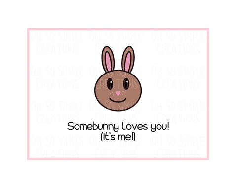 Somebunny Loves You (Brown Bunny) Mini Greeting Card
