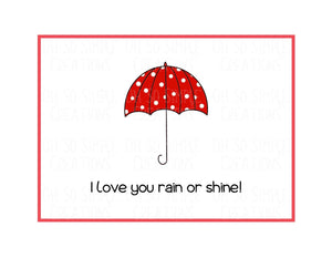 Love You Rain or Shine Mini Greeting Card