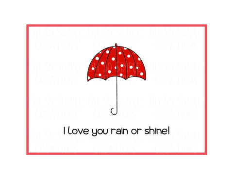 Love You Rain or Shine Mini Greeting Card
