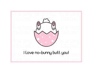 No-Bunny Butt You (Pink) Mini Greeting Card
