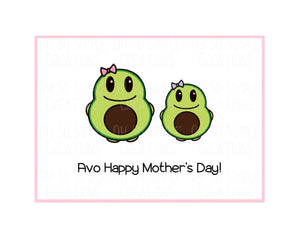 Avo Happy Mother's Day (Pink) Mini Greeting Card