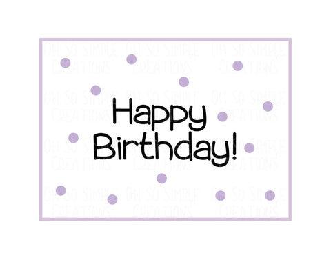 Happy Birthday (Purple Polka Dots) Mini Greeting Card