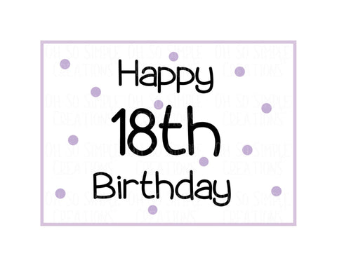 Happy 18th Birthday (Purple Polka Dots) Mini Greeting Card