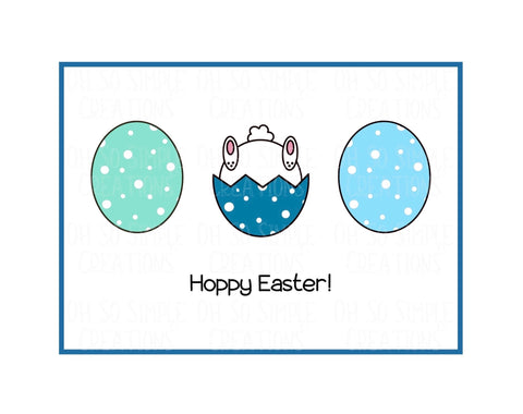 Hoppy Easter (Blue) Mini Greeting Card