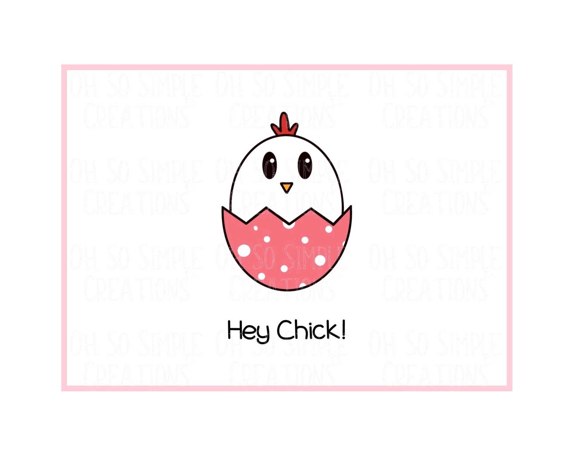 Hey Chick (White) Mini Greeting Card