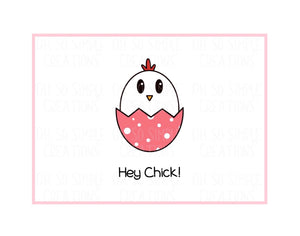 Hey Chick (White) Mini Greeting Card