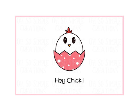 Hey Chick (White) Mini Greeting Card