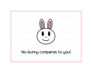 No-Bunny Compares To You (White Bunny) Mini Greeting Card
