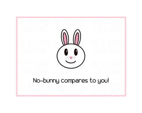 No-Bunny Compares To You (White Bunny) Mini Greeting Card