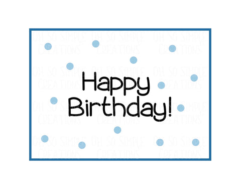 Happy Birthday (Blue Polka Dots) Mini Greeting Card