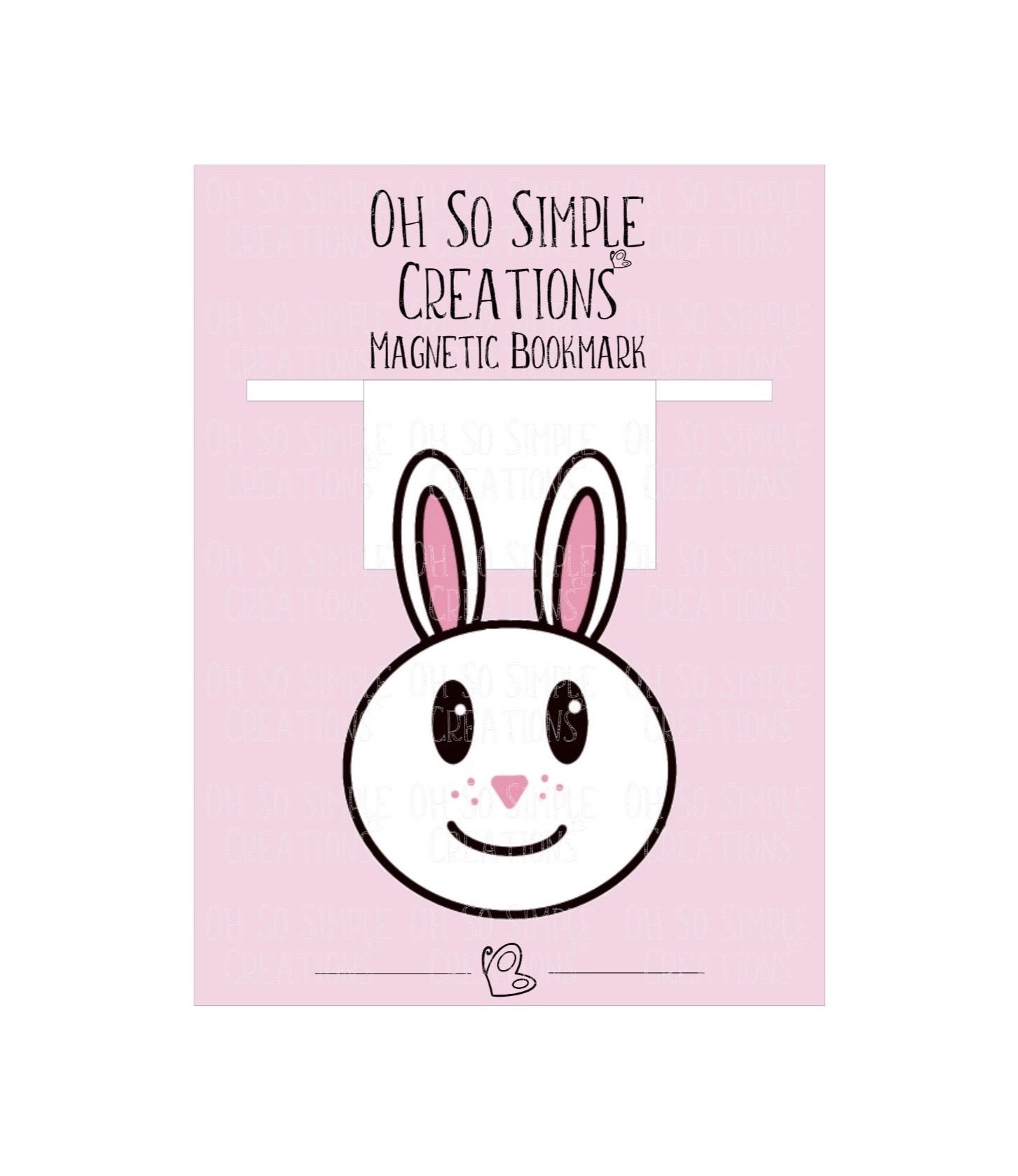 White Bunny Magnetic Bookmark