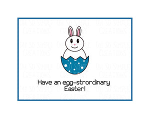 Have An Egg-Strordinary Easter (Blue) Mini Greeting Card