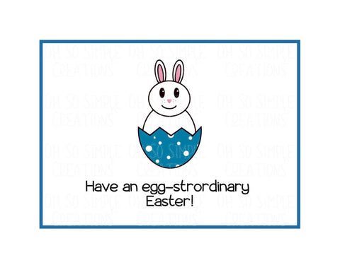 Have An Egg-Strordinary Easter (Blue) Mini Greeting Card