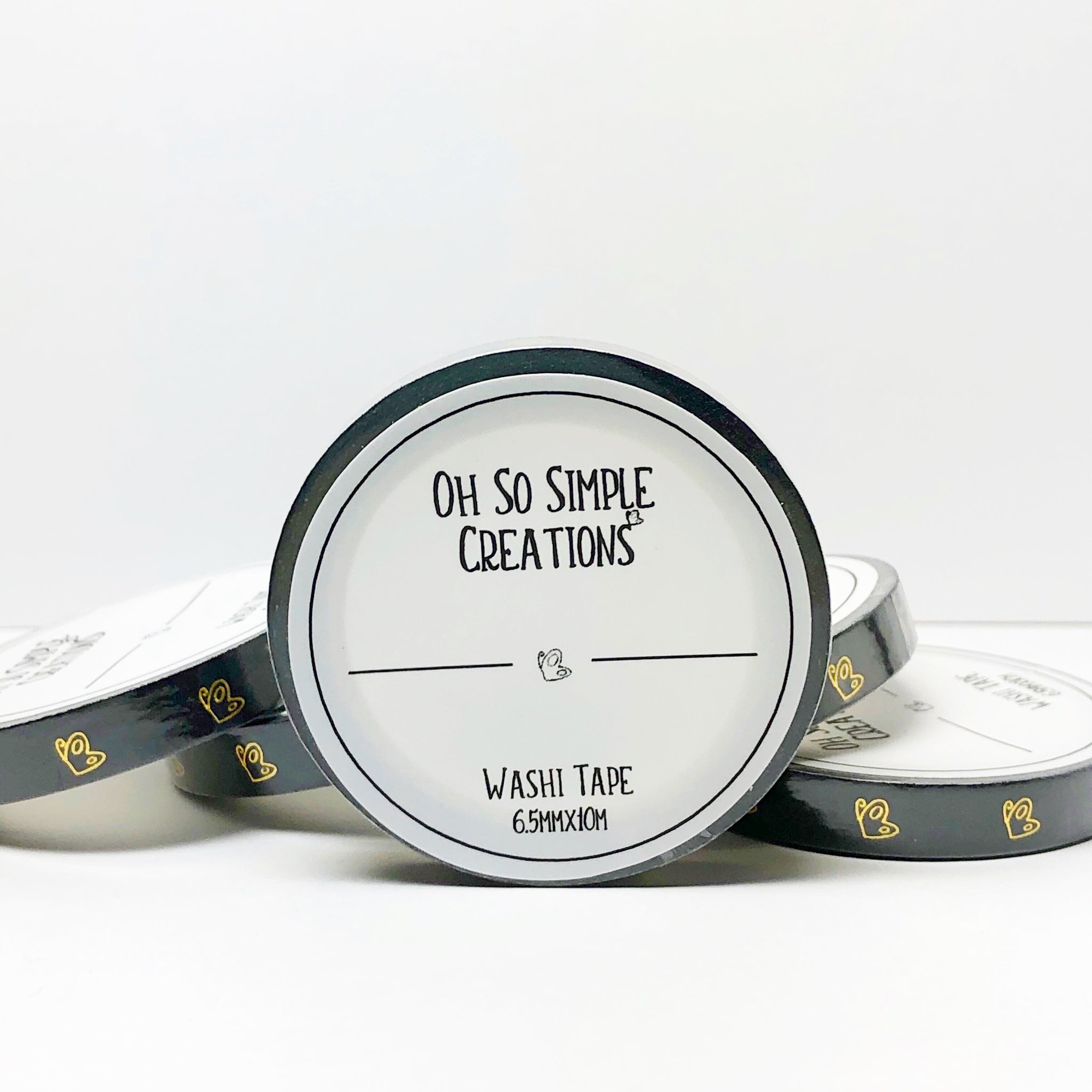 Black Butterfly Washi Tape With Gold Foil