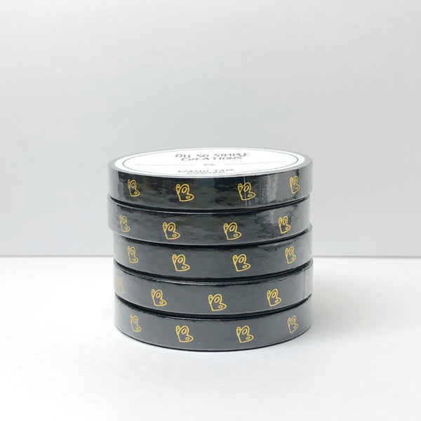 Black Butterfly Washi Tape With Gold Foil