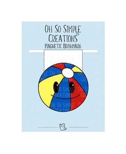 Blue Beach Ball Magnetic Bookmark