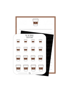 Brown Coffee Cup Stationery Set