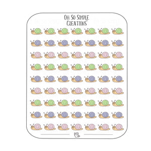 Mini Pastel Coloured Snail Sticker Sheet