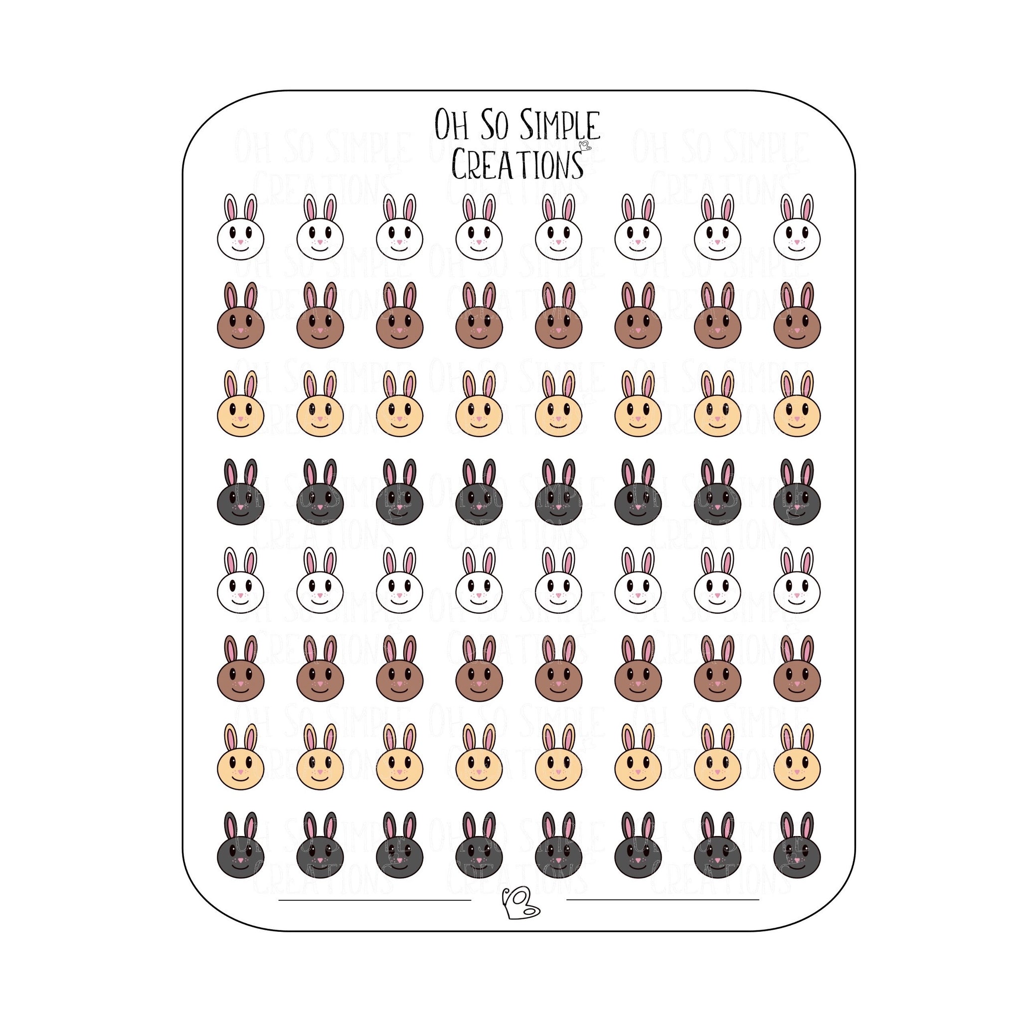 Mini Bunny Sticker Sheet