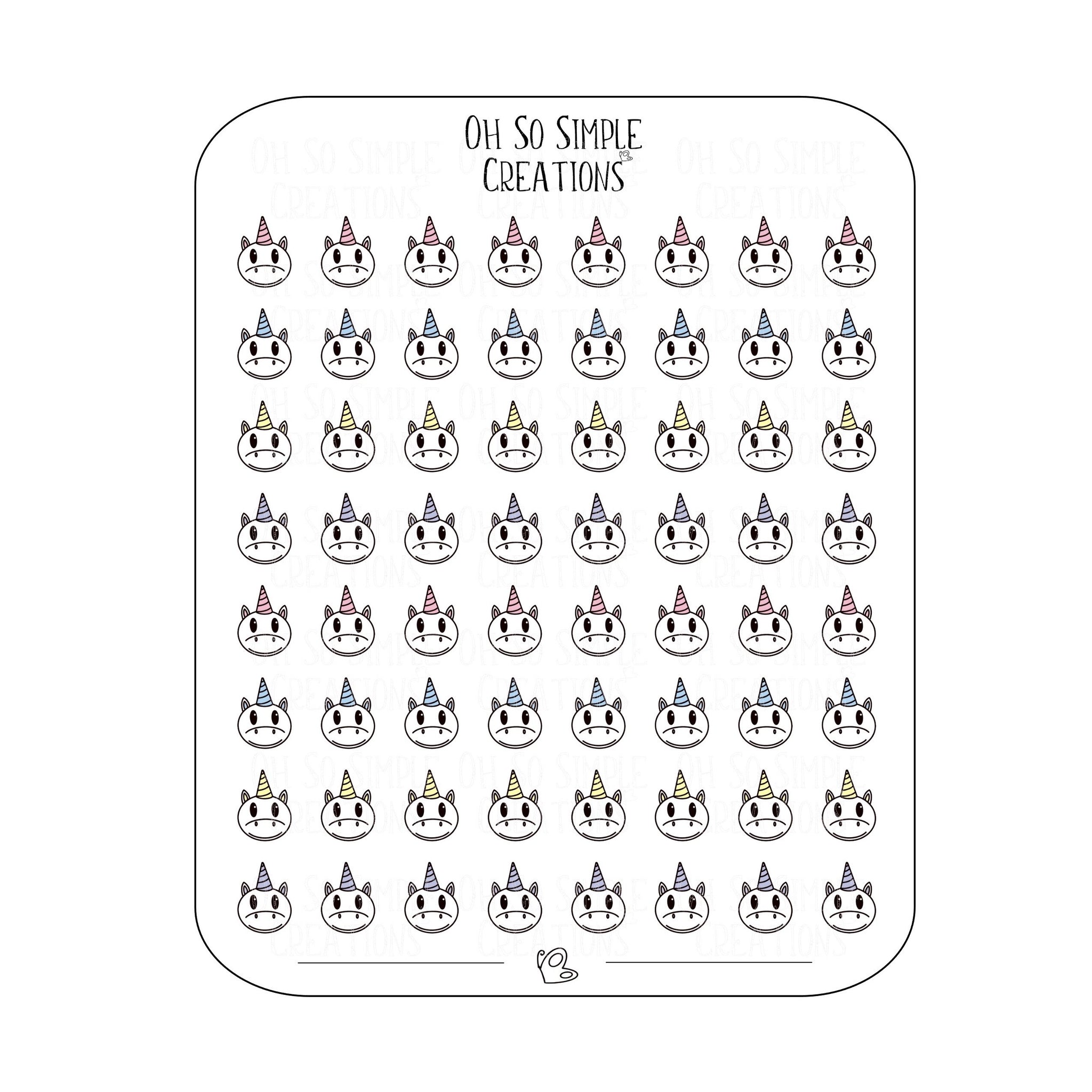 Mini Unicorn Sticker Sheet