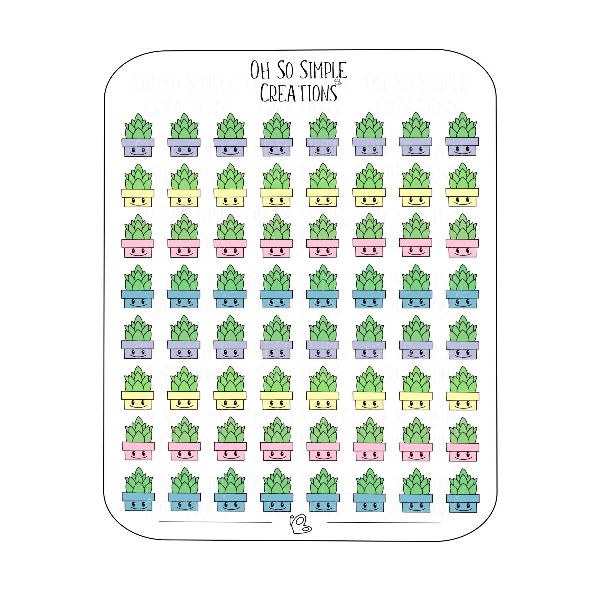 Mini Succulent Sticker Sheet