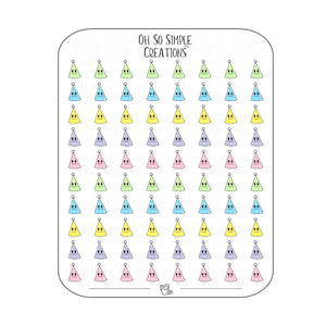 Mini Polka Dot Party Hat Sticker Sheet