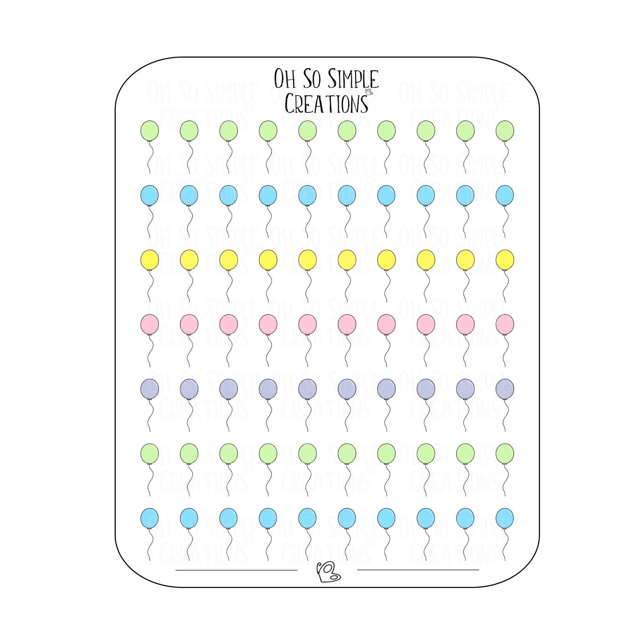 Mini Birthday Balloon Sticker Sheet
