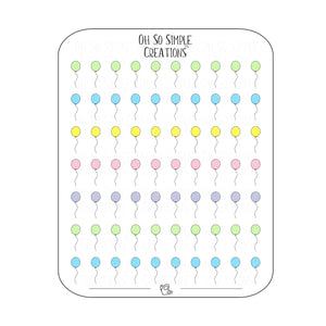Mini Birthday Balloon Sticker Sheet