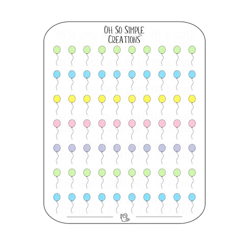 Mini Birthday Balloon Sticker Sheet
