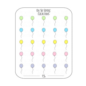 Birthday Balloon Sticker Sheet