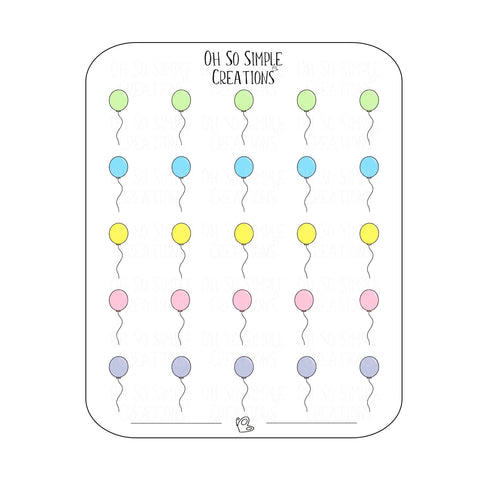 Birthday Balloon Sticker Sheet