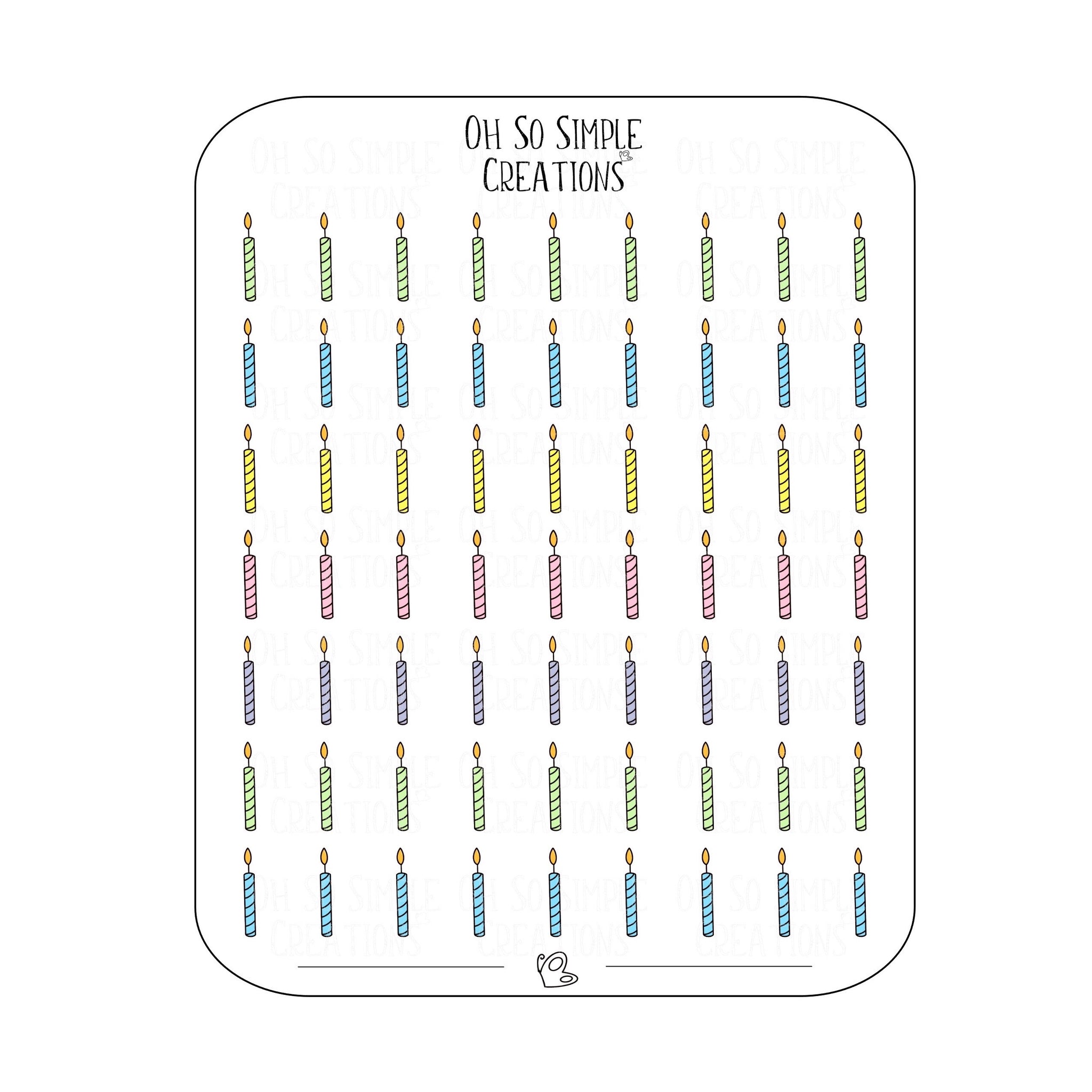 Mini Birthday Candle Sticker Sheet
