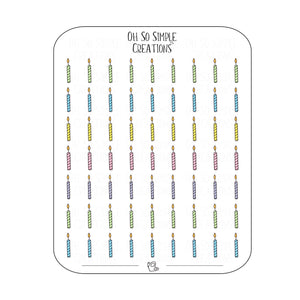 Mini Birthday Candle Sticker Sheet
