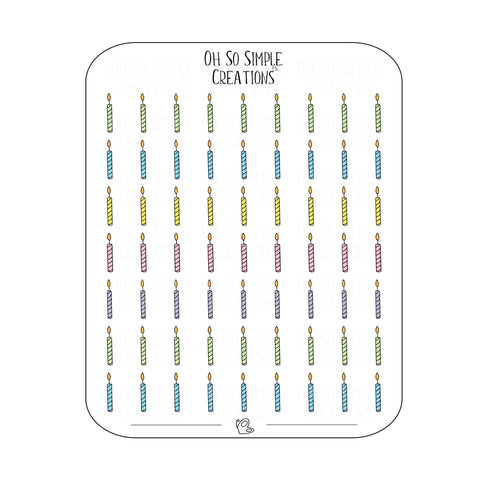 Mini Birthday Candle Sticker Sheet
