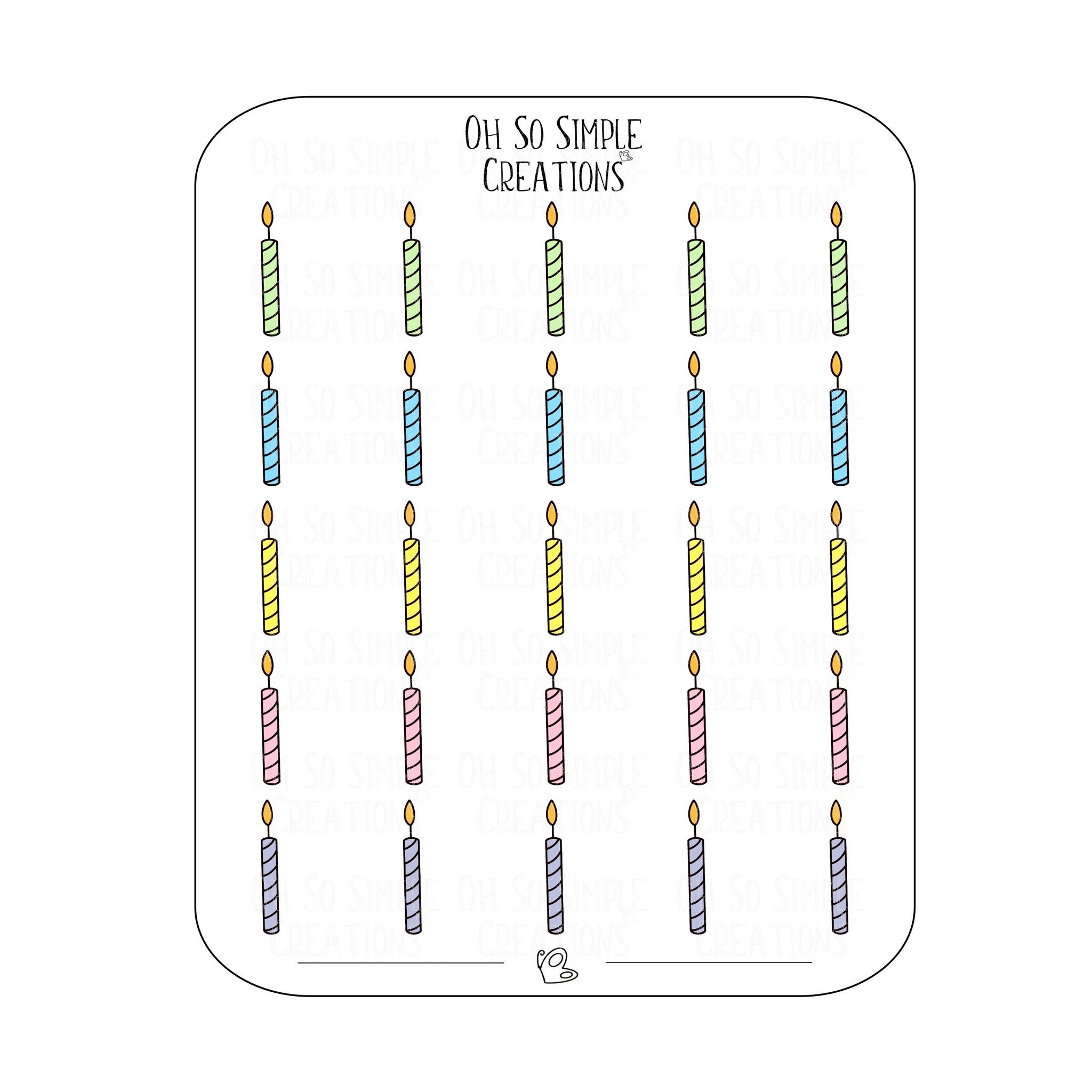 Birthday Candle Sticker Sheet