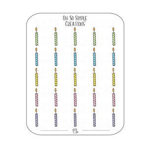 Birthday Candle Sticker Sheet