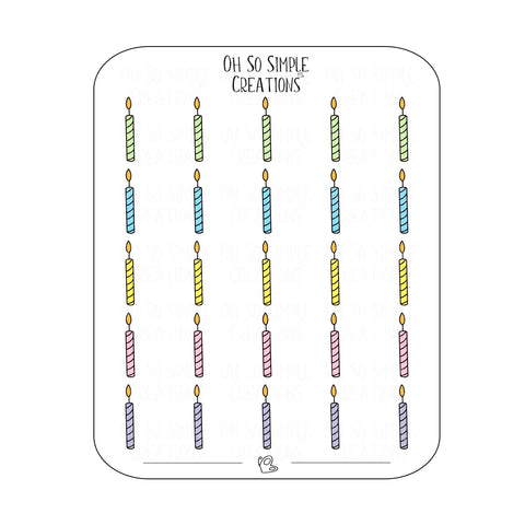 Birthday Candle Sticker Sheet