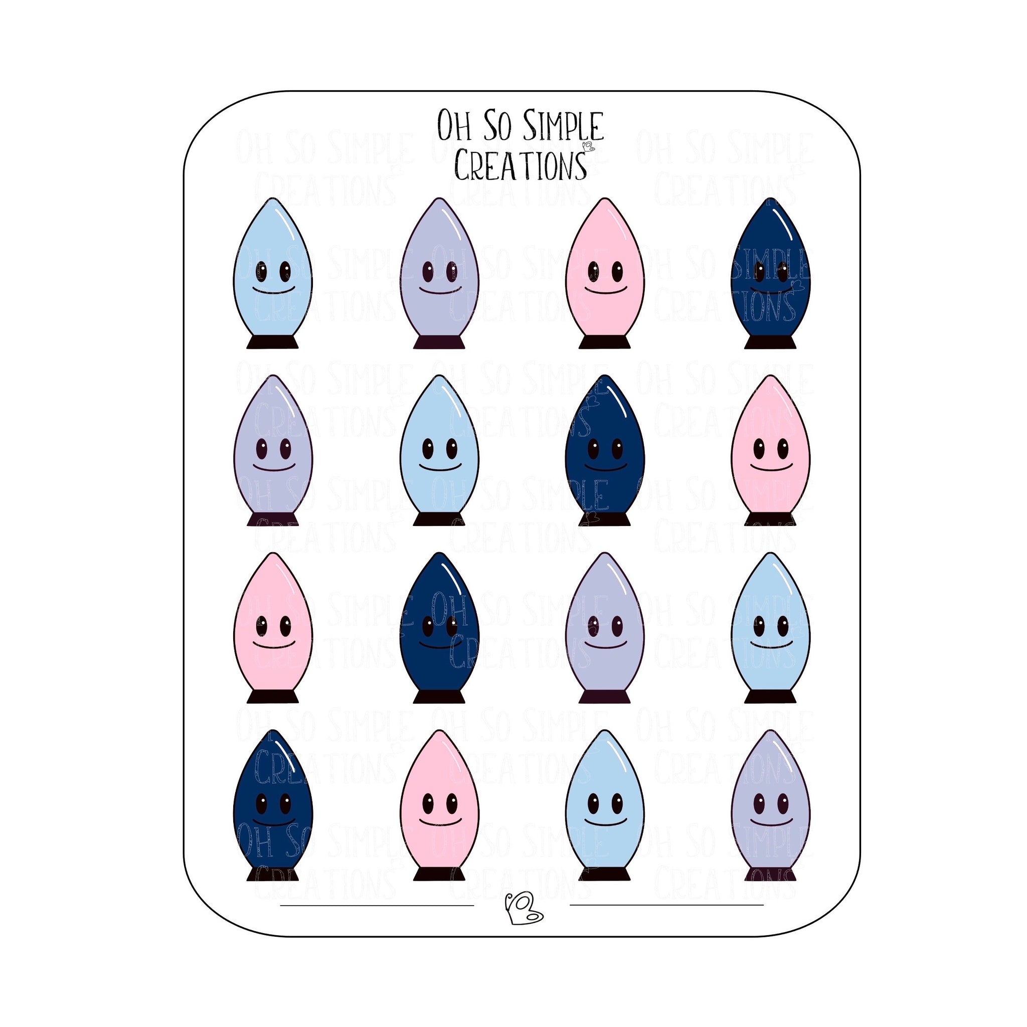 Winter Coloured Lights Sticker Sheet