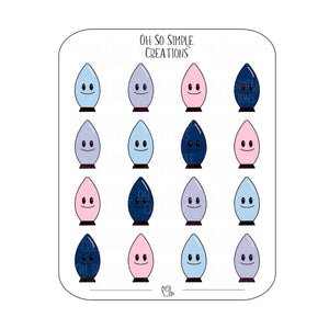 Winter Coloured Lights Sticker Sheet