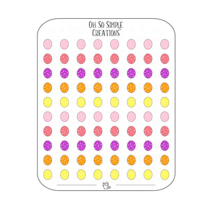 Mini Warm Coloured Easter Egg Sticker Sheet
