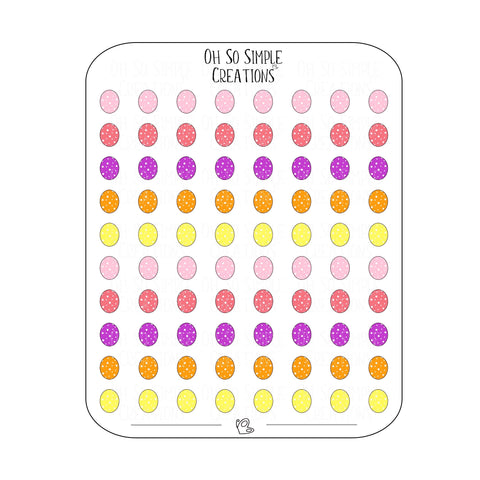 Mini Warm Coloured Easter Egg Sticker Sheet